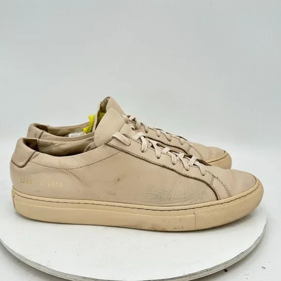 Common Projects Achilles Low Size EU 40 Men 7 Women 10 Brown Beige Leather Shoes - Picture 4 of 12
